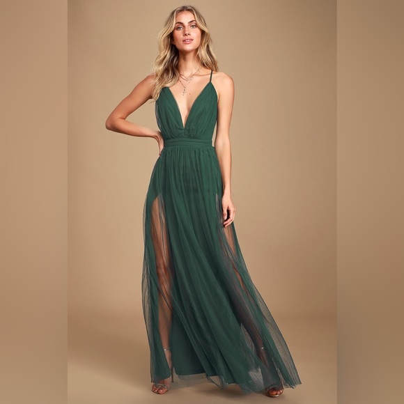 Lulus Dresses & Skirts - NWT Lulus Green Tulle Maxi Dress